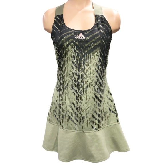 Adidas Primeblue Olive Orbit Army Green Black Tennis Pickleball Dress Sz Medium - Picture 7 of 13